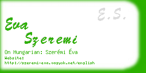 eva szeremi business card